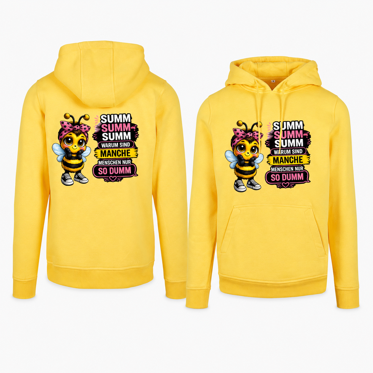 Statement Hoodie Biene Dumm weiblich Hoodie Frontprint & Backprint | Unisex