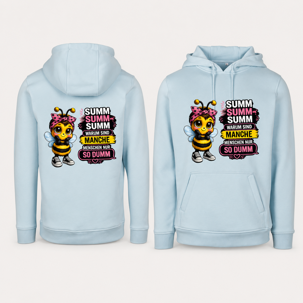 Statement Hoodie Biene Dumm weiblich Hoodie Frontprint & Backprint | Unisex