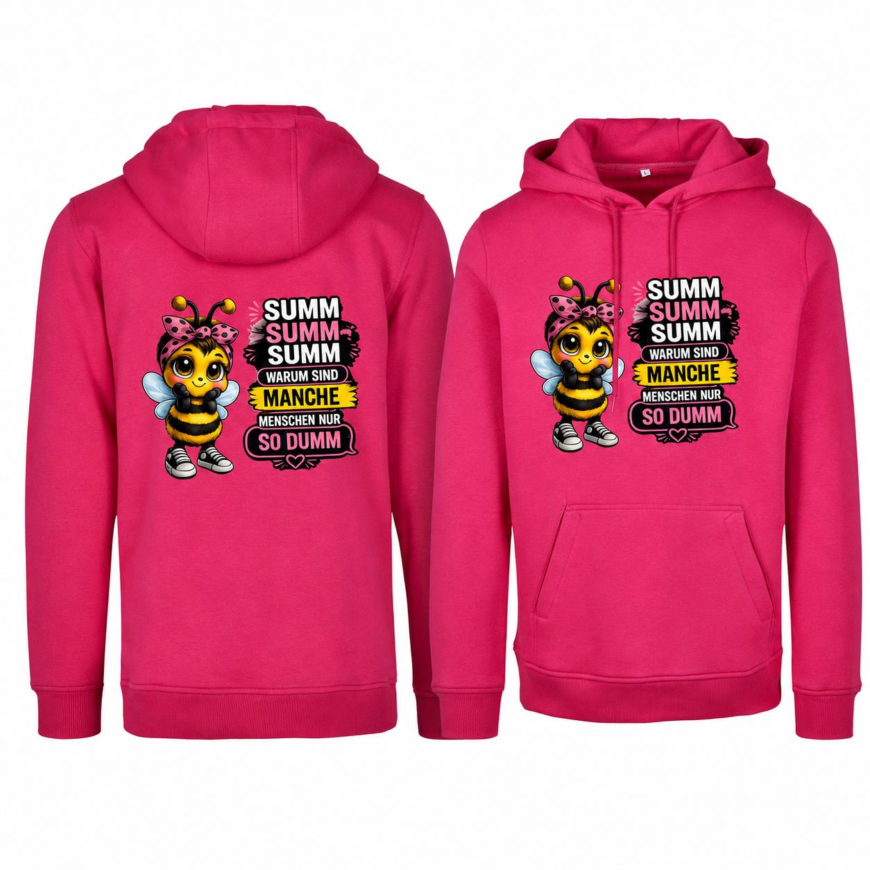 Statement Hoodie Biene Dumm weiblich Hoodie Frontprint & Backprint | Unisex