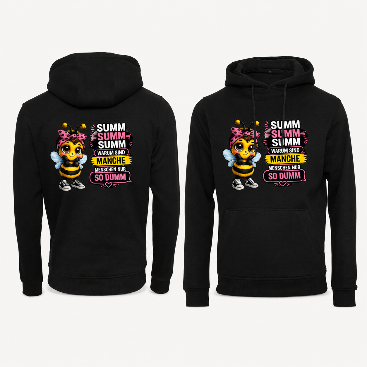 Statement Hoodie Biene Dumm weiblich Hoodie Frontprint & Backprint | Unisex