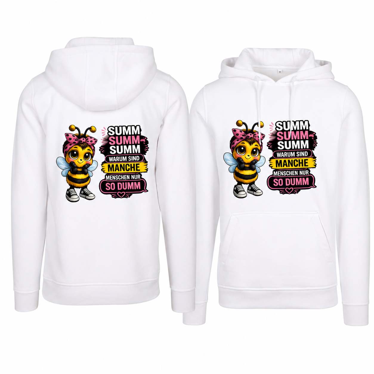 Statement Hoodie Biene Dumm weiblich Hoodie Frontprint & Backprint | Unisex