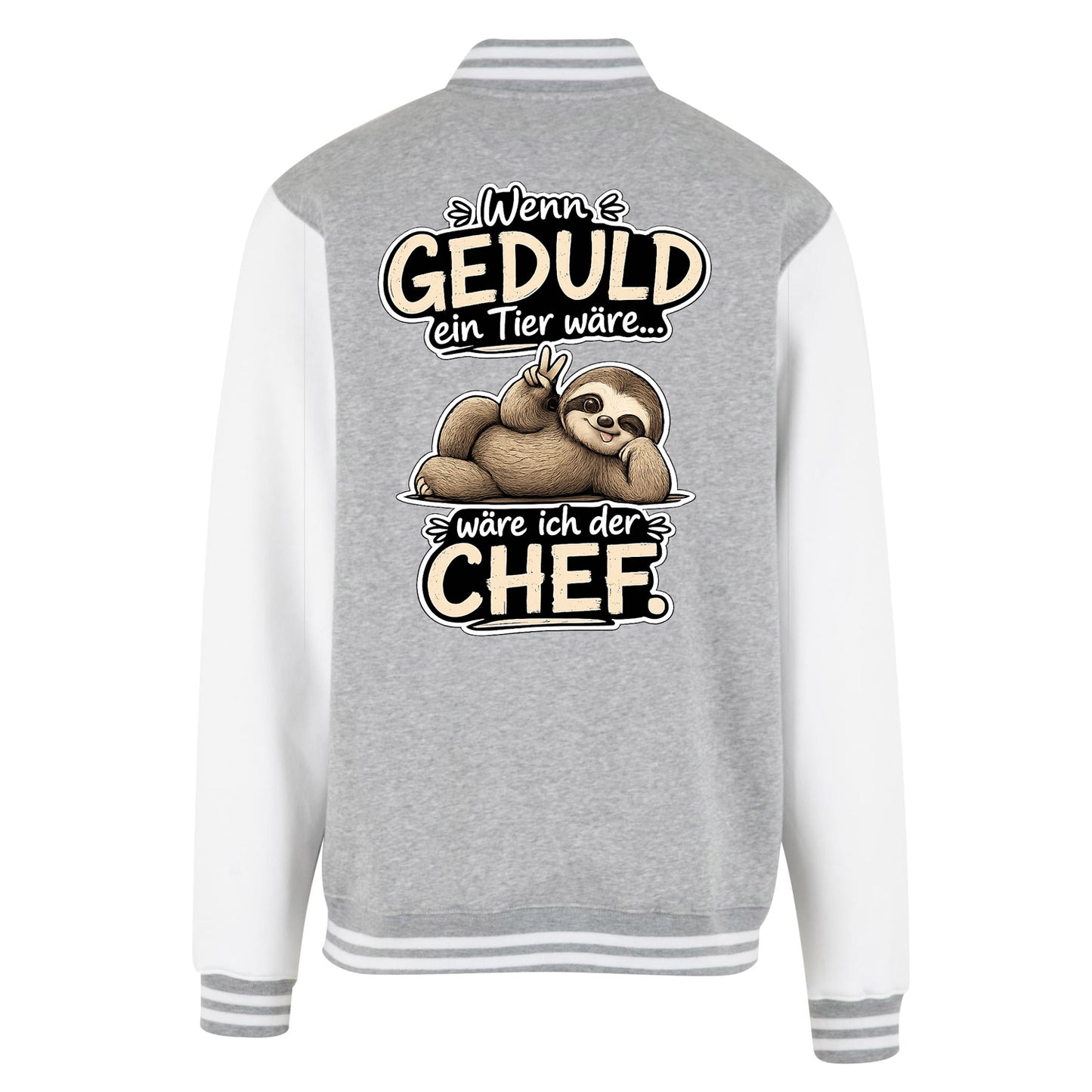 Collage Jacke - Geduld Chef Faultier Statement -  Unisex