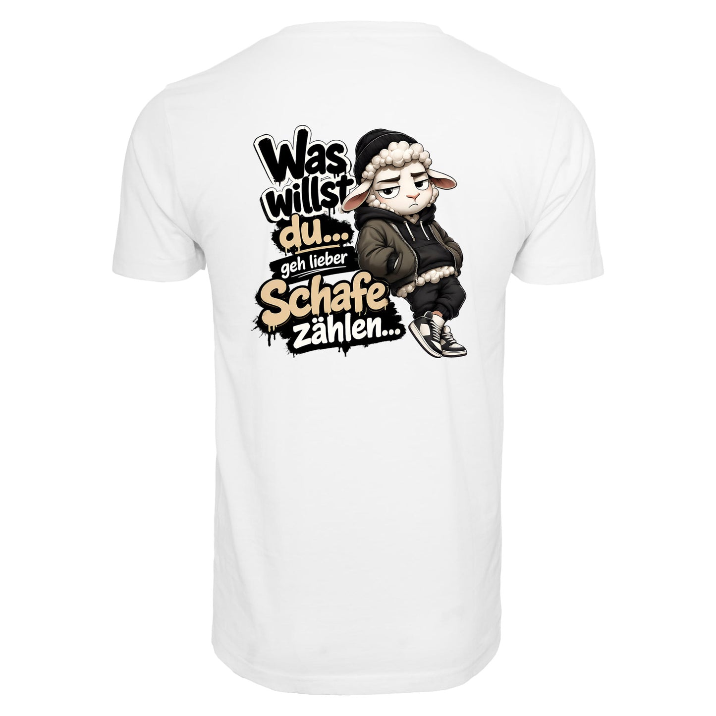 Statement Schaf Was willst du..   T-Shirt Shirt Frontprint & Backprint | Unisex