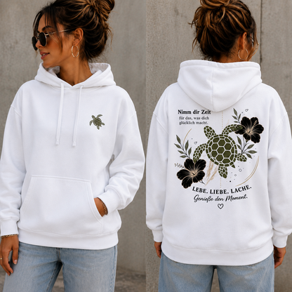 Statement Hoodie Schildkröte Nimm dir Zeit... Frontprint & Backprint | Unisex