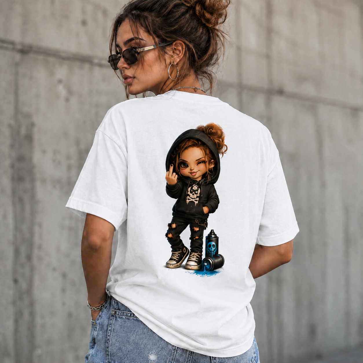 Badass Chibi Girl T-Shirt | Frontprint & Backprint | Unisex