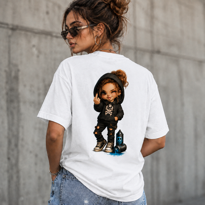 Badass Chibi Girl T-Shirt | Frontprint & Backprint | Unisex
