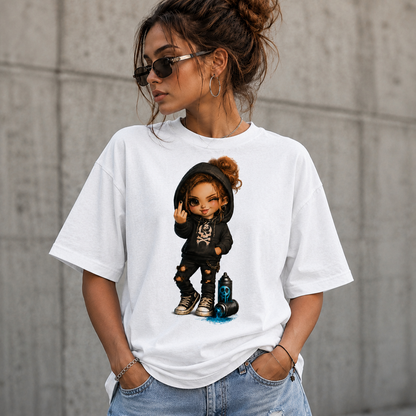Badass Chibi Girl T-Shirt | Frontprint & Backprint | Unisex