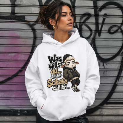 Statement Schafe zählen  Hoodie Pullover Frontprint & Backprint | Unisex