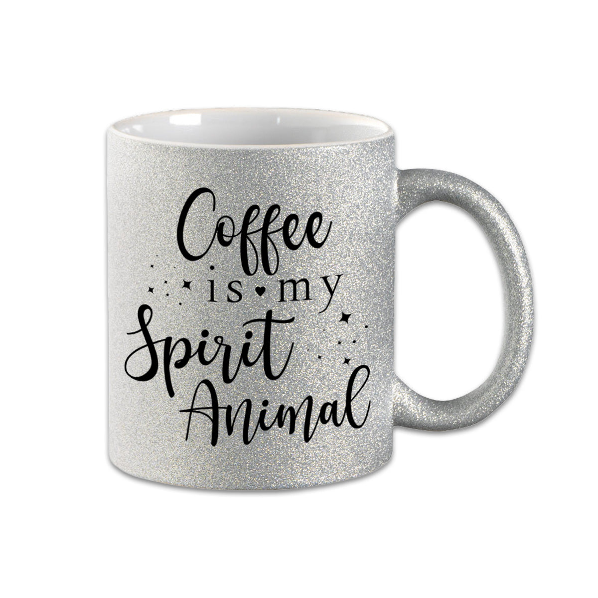Glitzer Tasse - Coffee is my Spirit Animal -