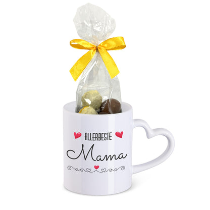 Tasse zum Muttertag - Allerbeste Mama - mit Pralinen