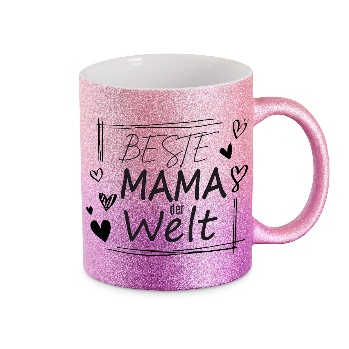Glitzer Tasse zum Muttertag - Beste Mama der Welt -