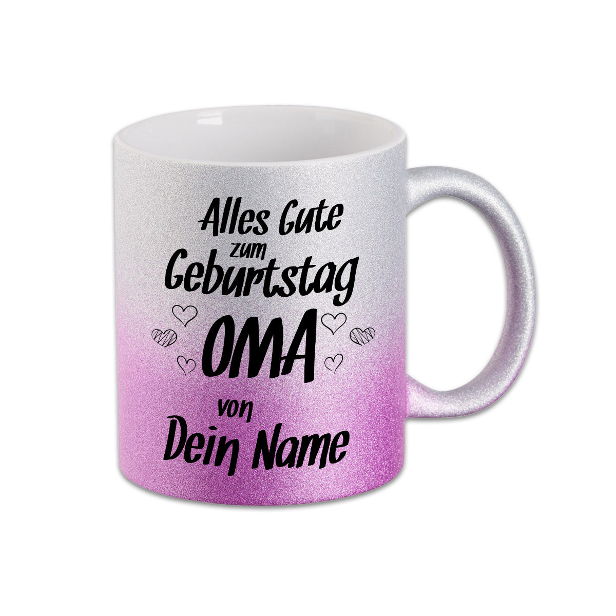 Glitzer Tasse - Alles Gute zum Geburtstag Oma -