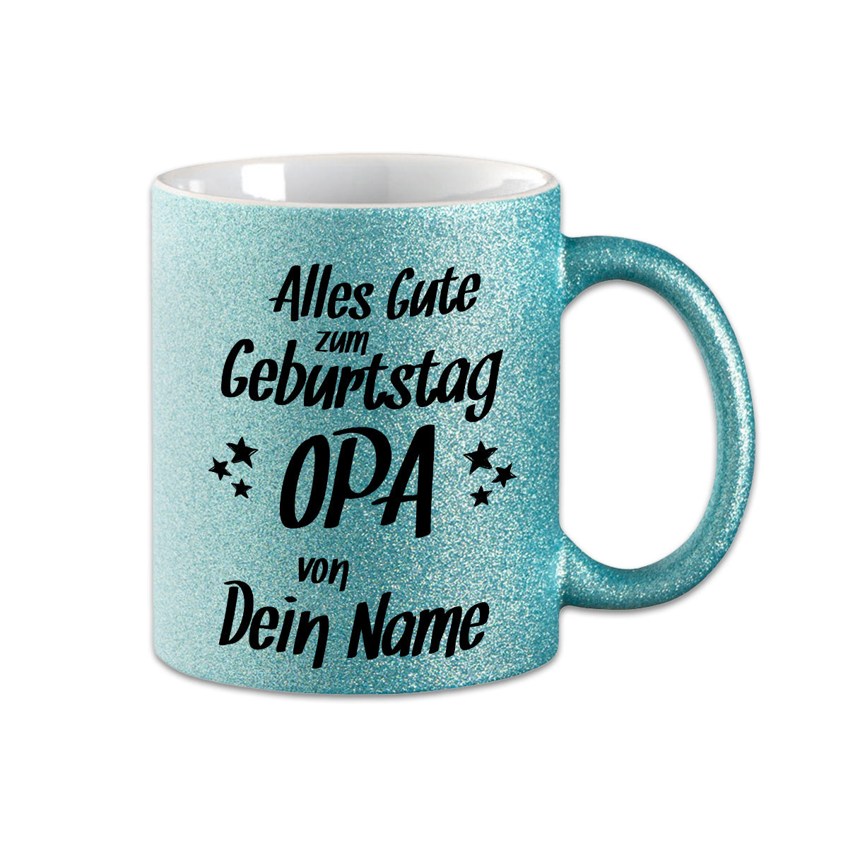 Glitzer Tasse - Alles Gute zum Geburtstag Opa -