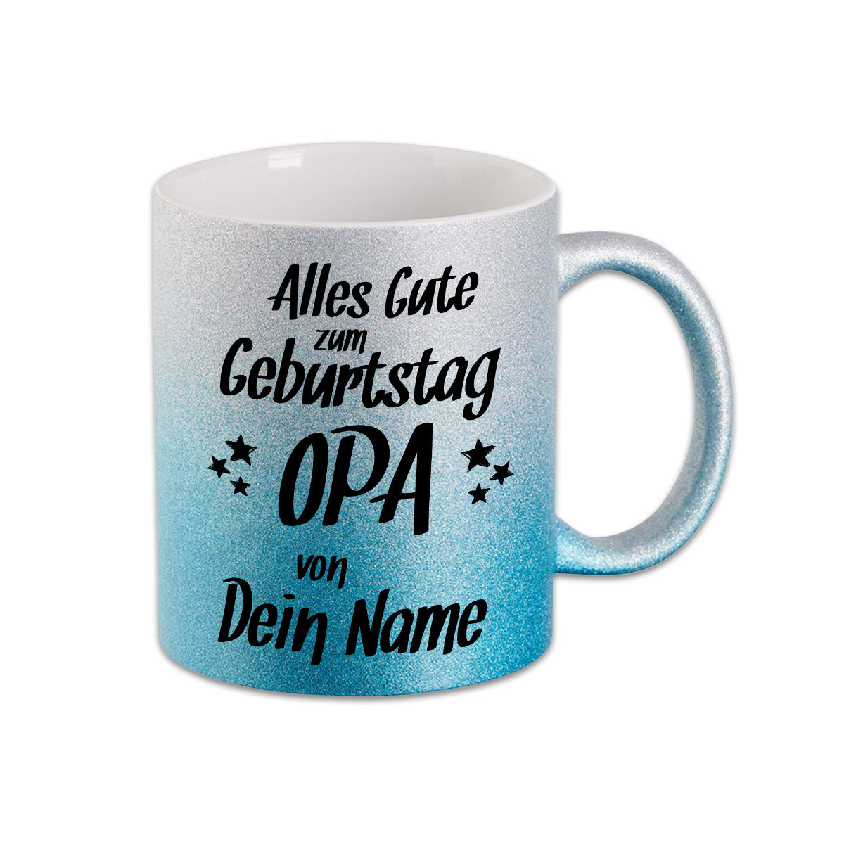 Glitzer Tasse - Alles Gute zum Geburtstag Opa -