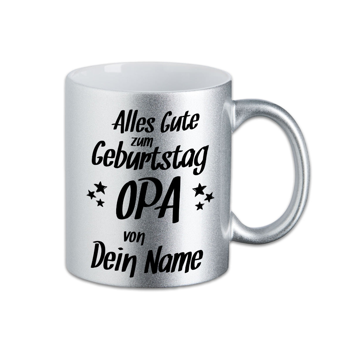 Glitzer Tasse - Alles Gute zum Geburtstag Opa -